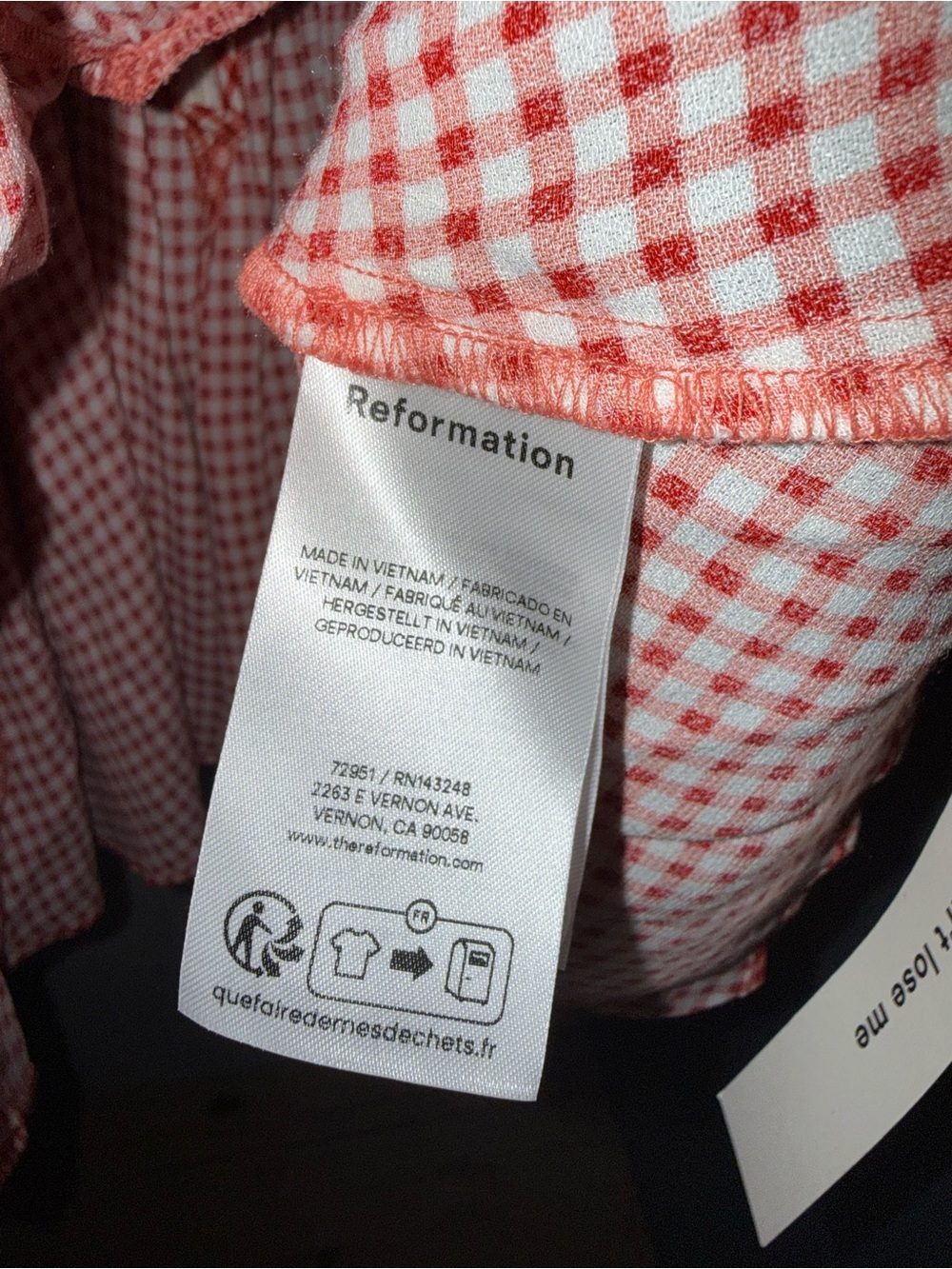 BRAND NEW Reformation Wynn Dress Strawberry Check Size 0!! SOLD OUT ONLINE - Picture 9 of 16